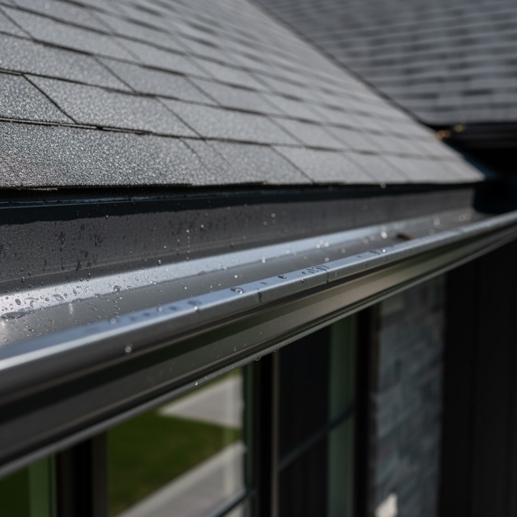 black gutters at a recent modesto gutter installation job